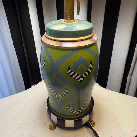 New MACKENZIE CHILDS MADRAS Table Lamp Sold Out HTF Rare No Box Courtly Stripes - Picture 13 of 16